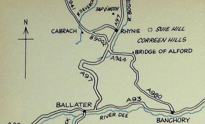Map showing Cabrach