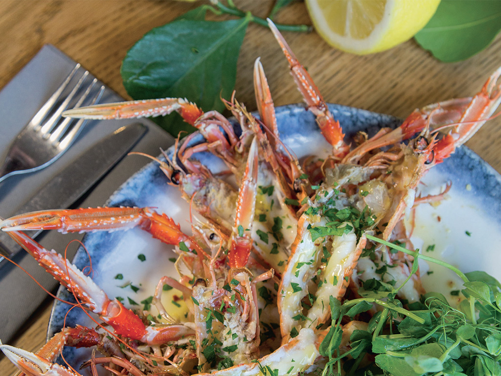 Grilled Langoustines And Garlic Chilli